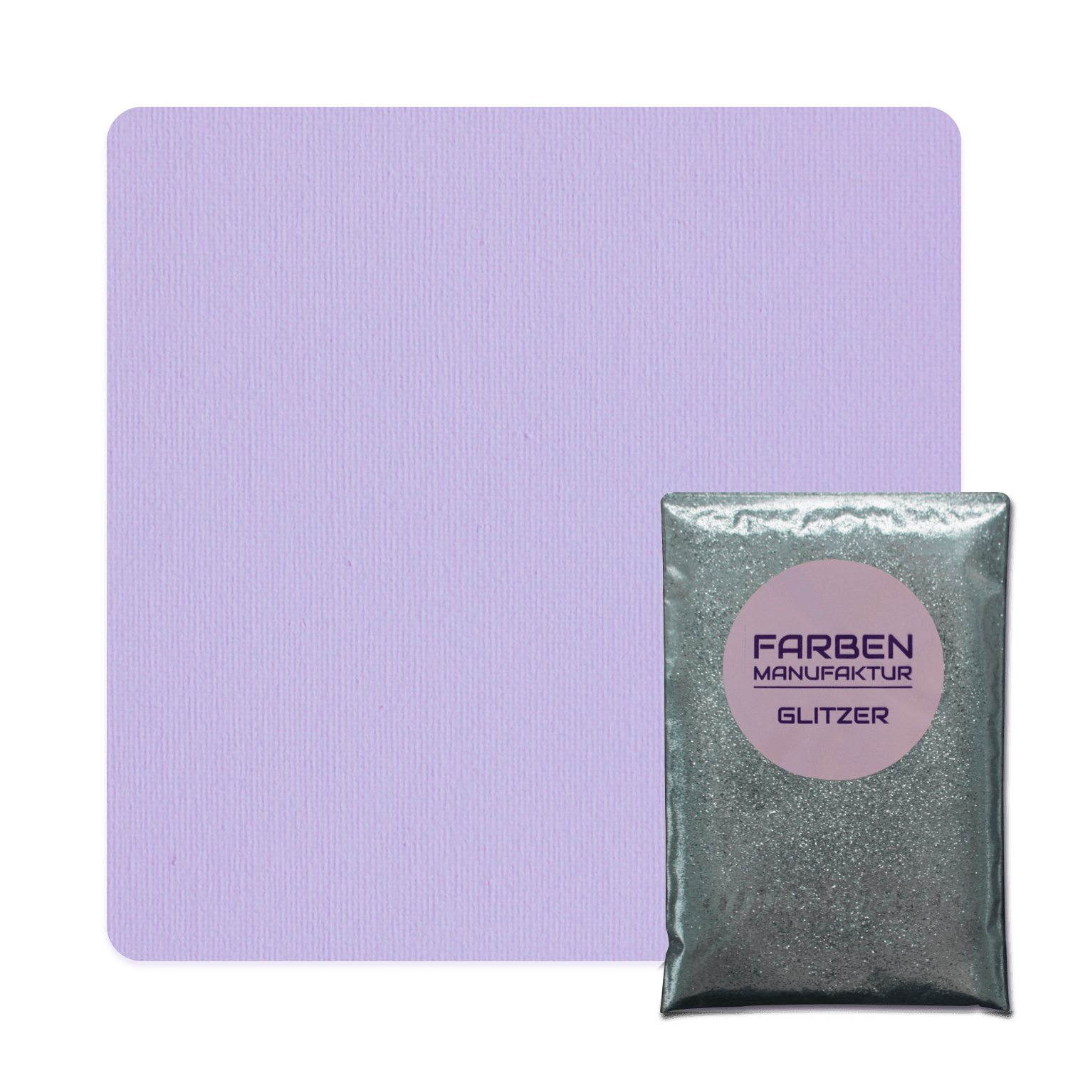 Farben Manufaktur Glam Collection Kreide-Wandfarbe mit Glitzer  - Flieder mit Silber Glitzer
