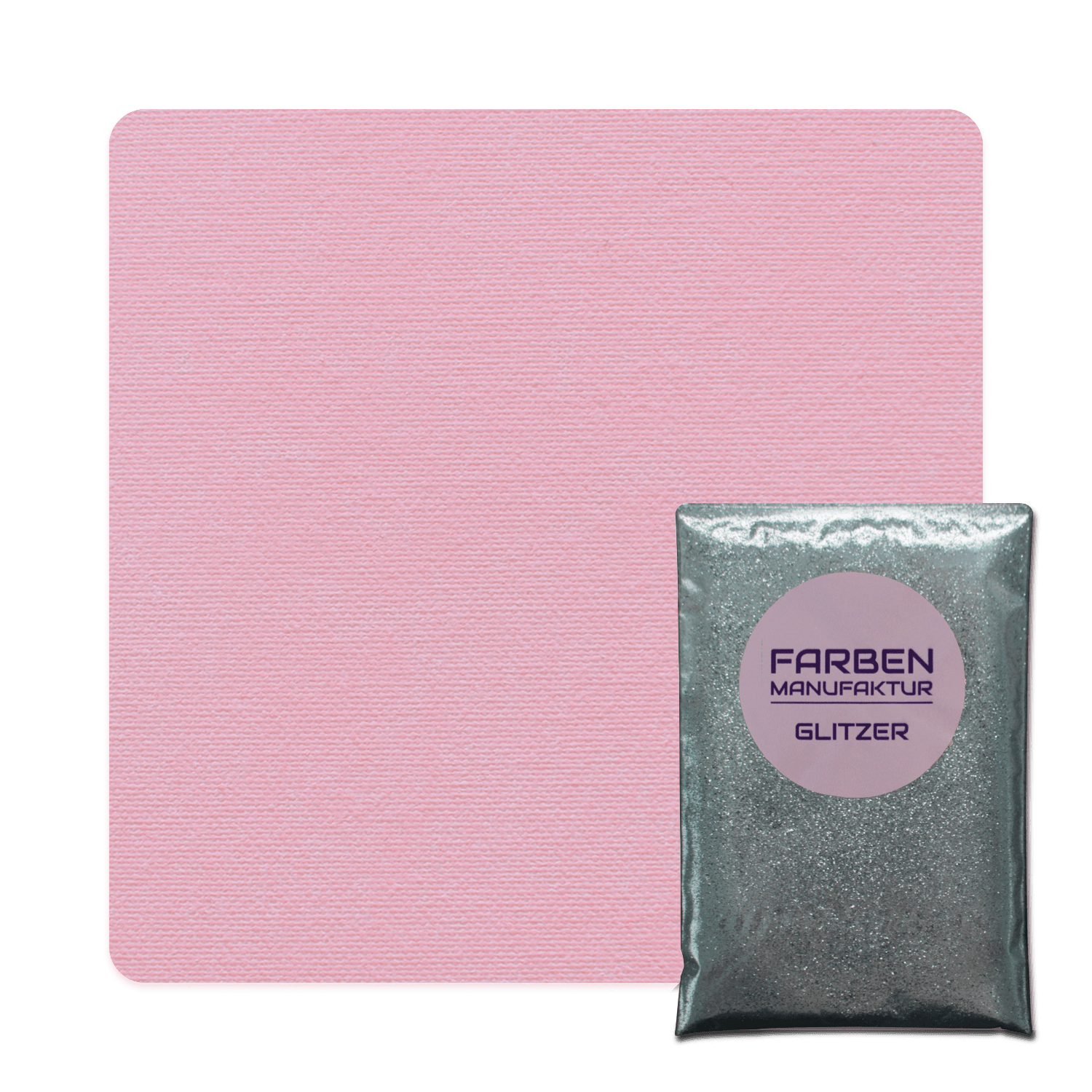Farben Manufaktur Glam Collection Kreide-Wandfarbe mit Glitzer  - Flamingo mit Silber Glitzer