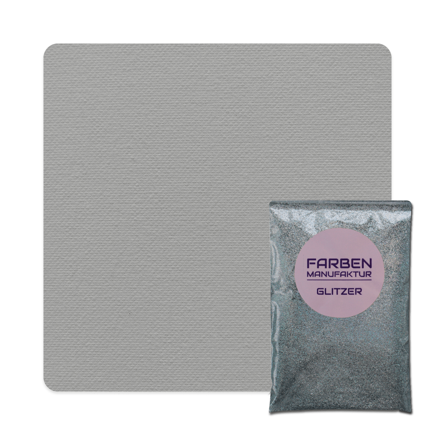Farben Manufaktur Glam Collection Kreide-Wandfarbe mit Glitzer  - Mittel Grau mit Holo Silber Glitzer