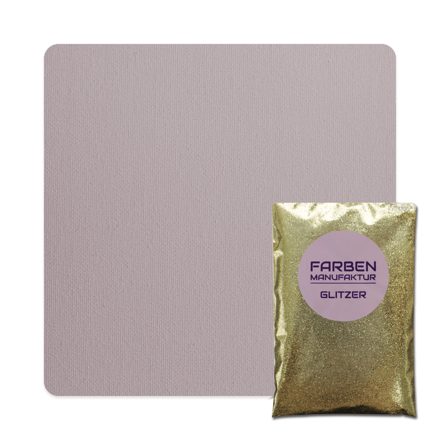 Farben Manufaktur Glam Collection Kreide-Wandfarbe mit Glitzer  - Grau Rot mit Gold Glitzer