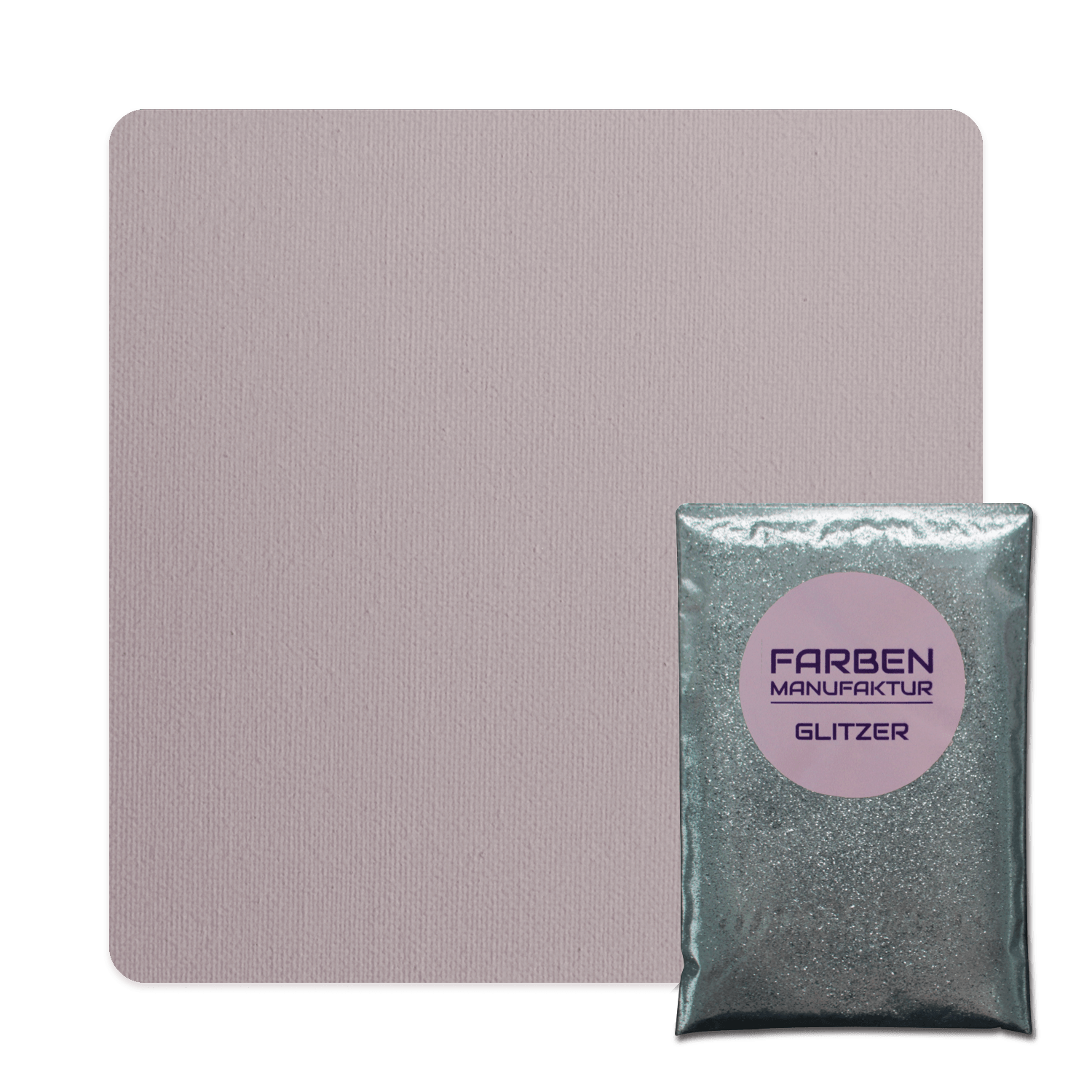 Farben Manufaktur Glam Collection Kreide-Wandfarbe mit Glitzer  - Grau Rot mit Silber Glitzer