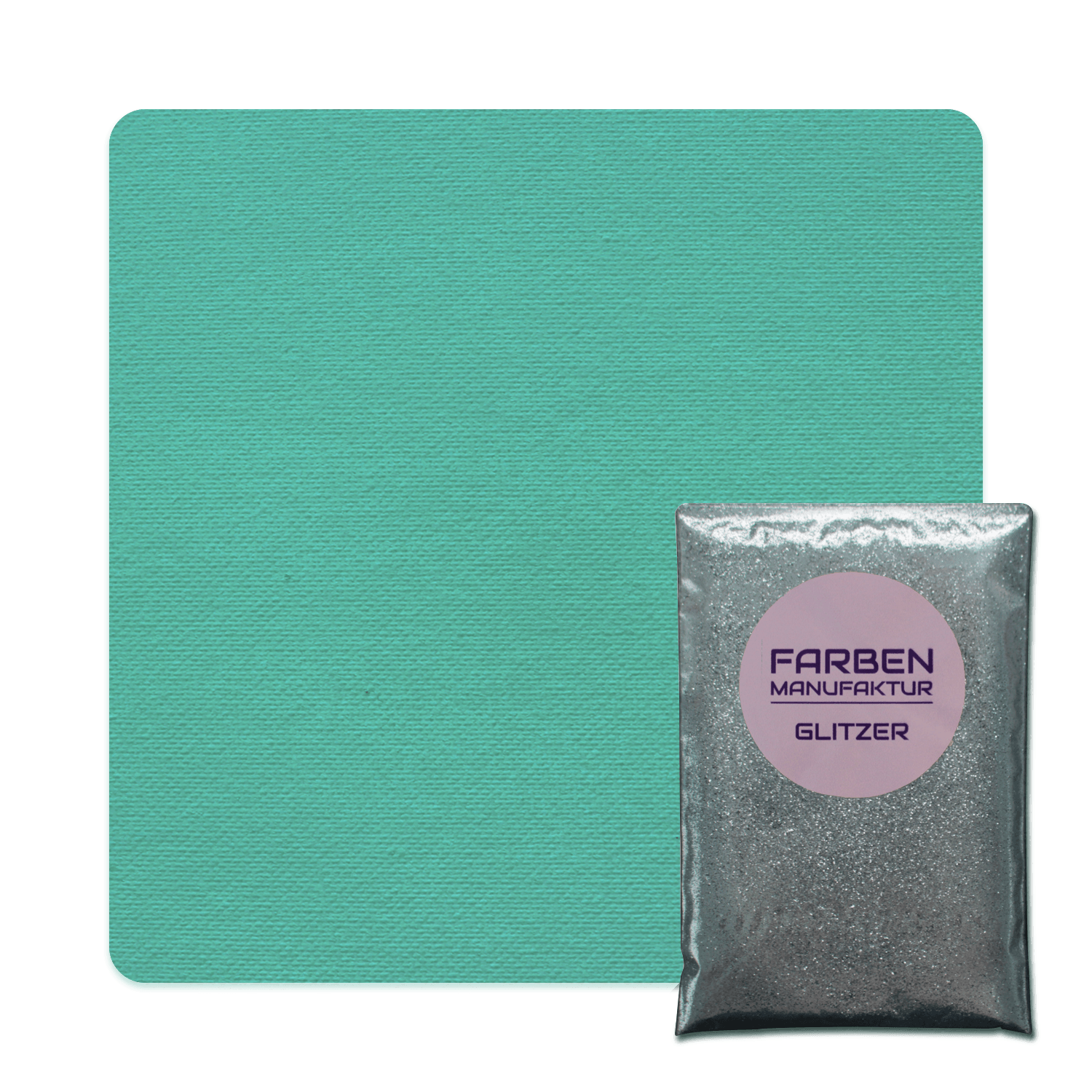 Farben Manufaktur Glam Collection Kreide-Wandfarbe mit Glitzer  - Mittel Grün mit Silber Glitzer