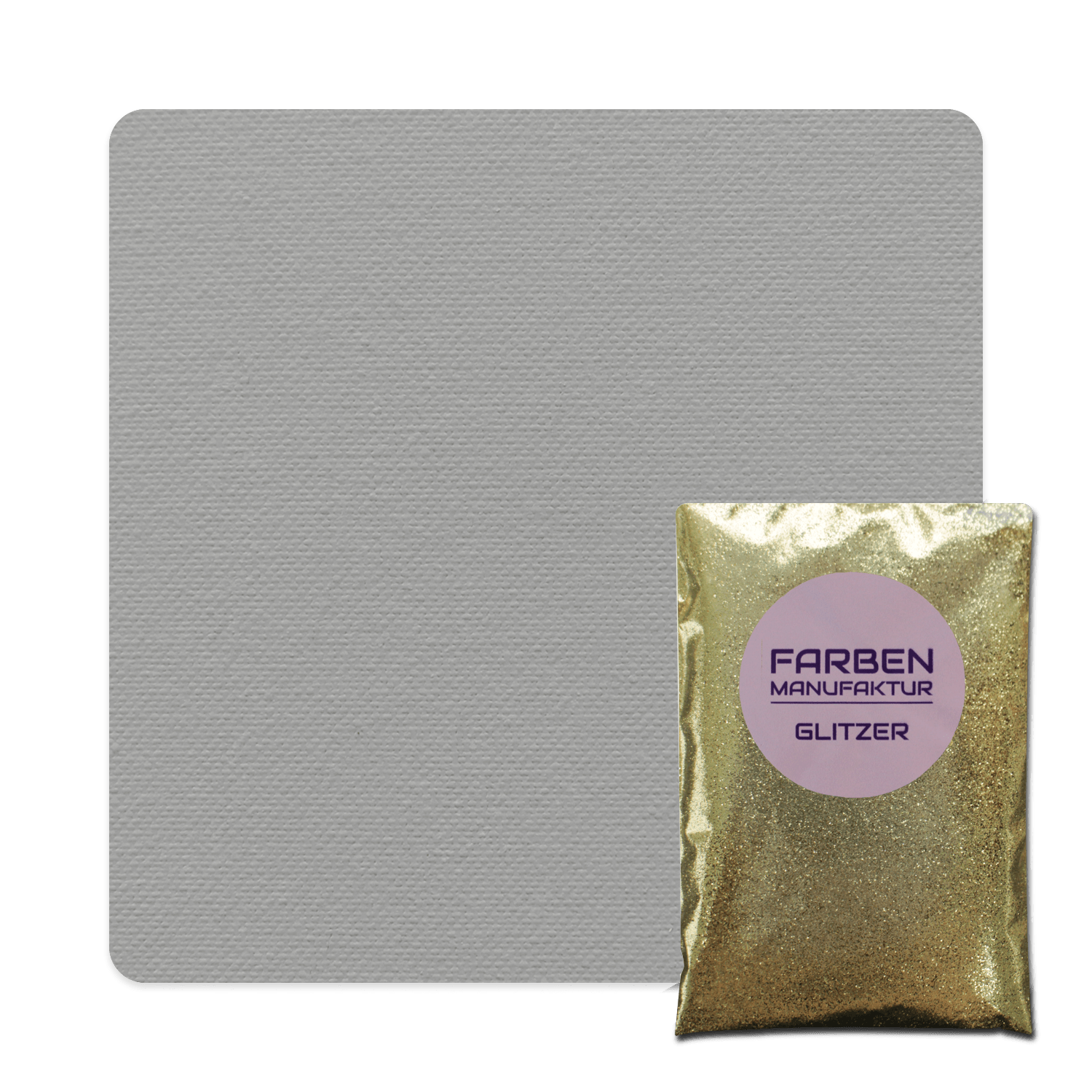 Farben Manufaktur Glam Collection Kreide-Wandfarbe mit Glitzer  - Mittel Grau mit Gold Glitzer