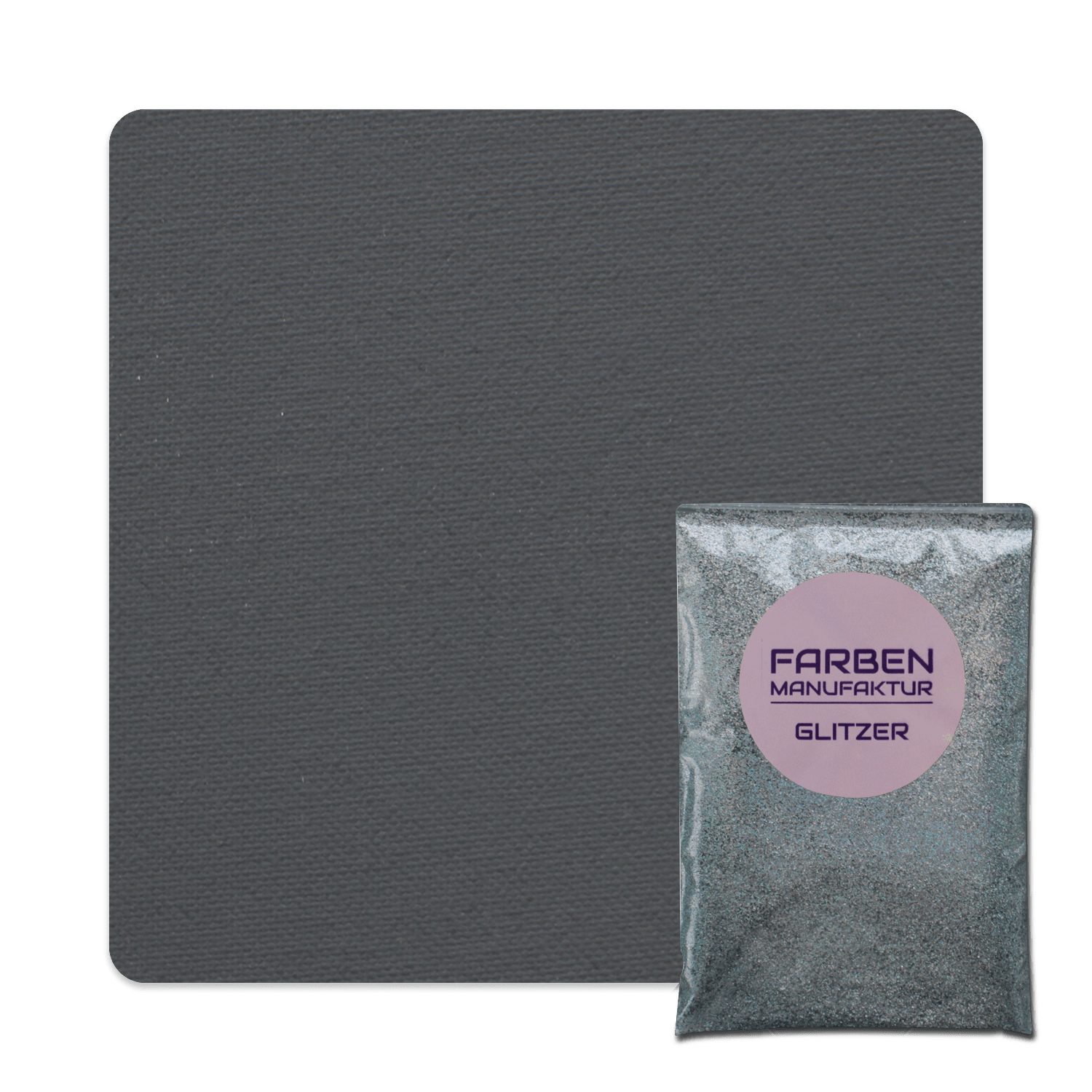 Farben Manufaktur Glam Collection Kreide-Wandfarbe mit Glitzer  - Schiefer Grau mit Holo Silber Glitzer