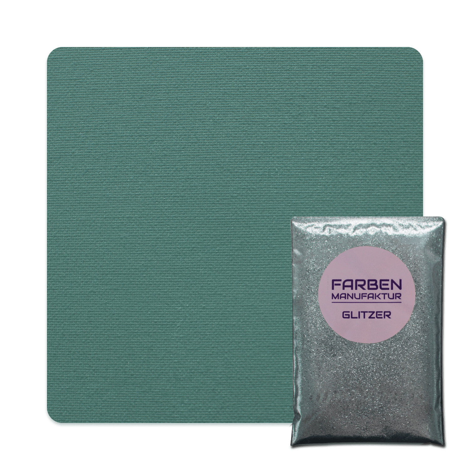 Farben Manufaktur Glam Collection Kreide-Wandfarbe mit Glitzer  - Pinien Grün mit Silber Glitzer