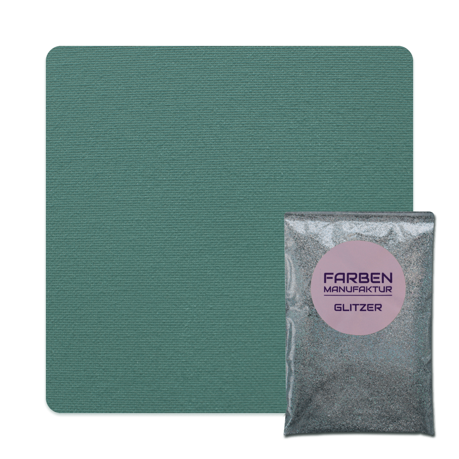 Farben Manufaktur Glam Collection Kreide-Wandfarbe mit Glitzer  - Pinien Grün mit Holo Silber Glitzer