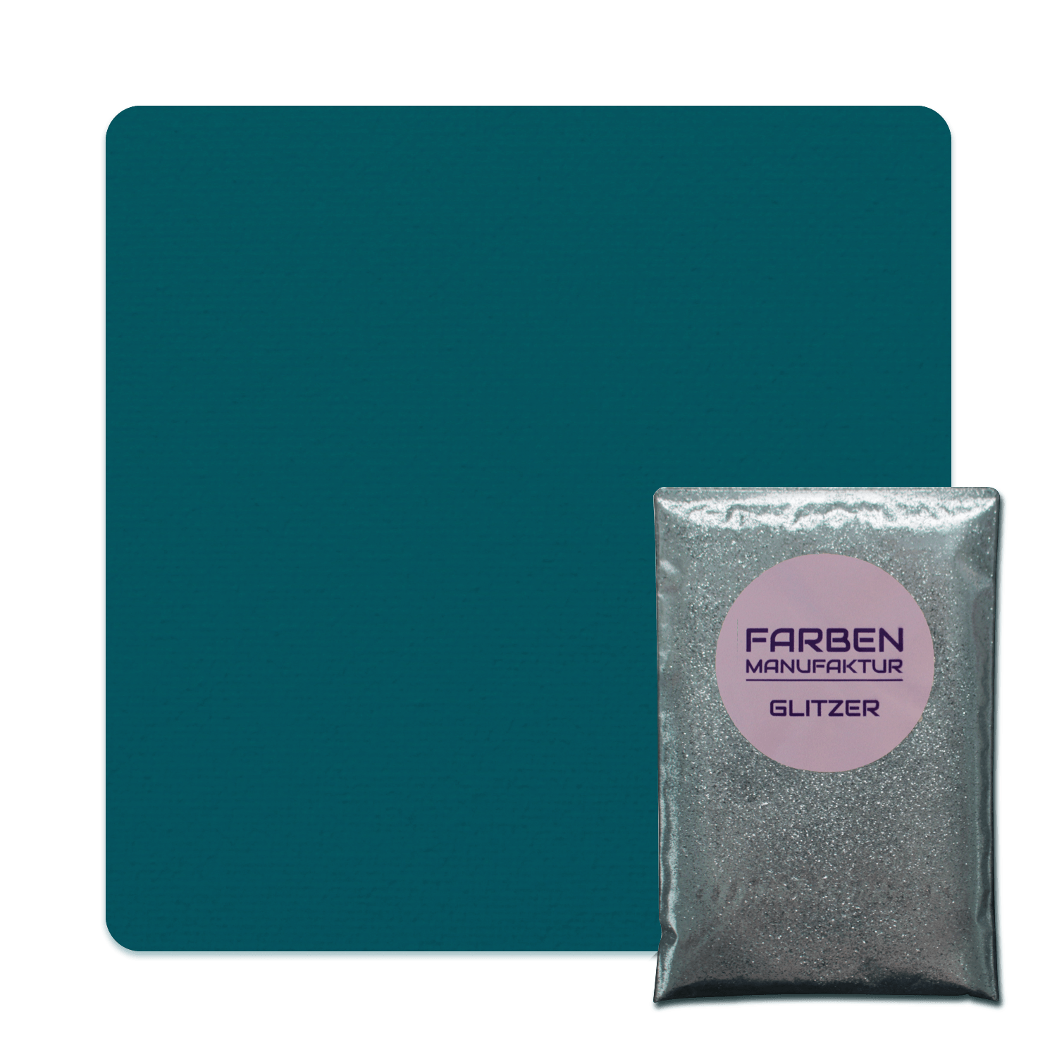 Farben Manufaktur Glam Collection Kreide-Wandfarbe mit Glitzer  - Petrol Blau Grün mit Silber Glitzer