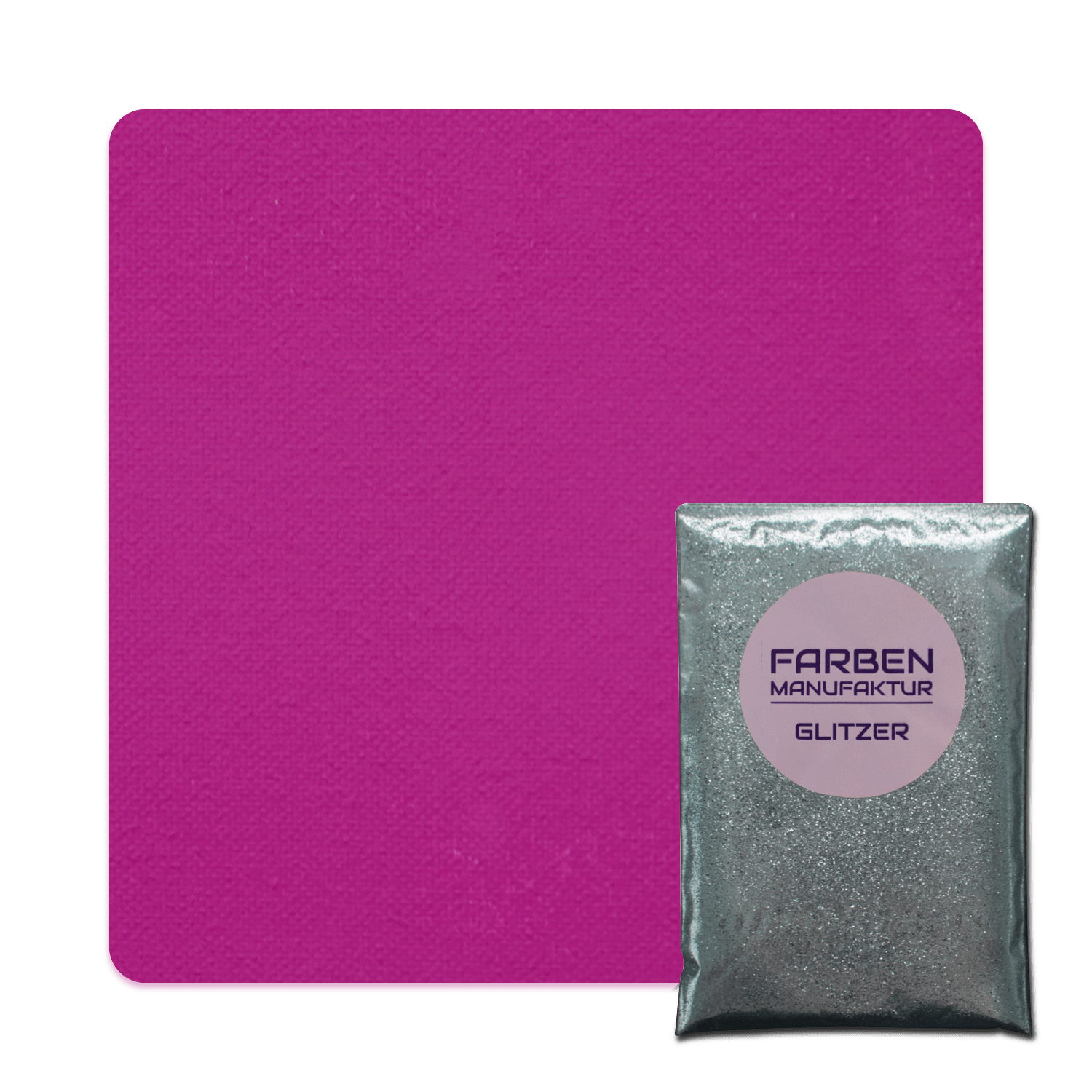 Farben Manufaktur Glam Collection Kreide-Wandfarbe mit Glitzer  - Sattes Pink mit Silber Glitzer