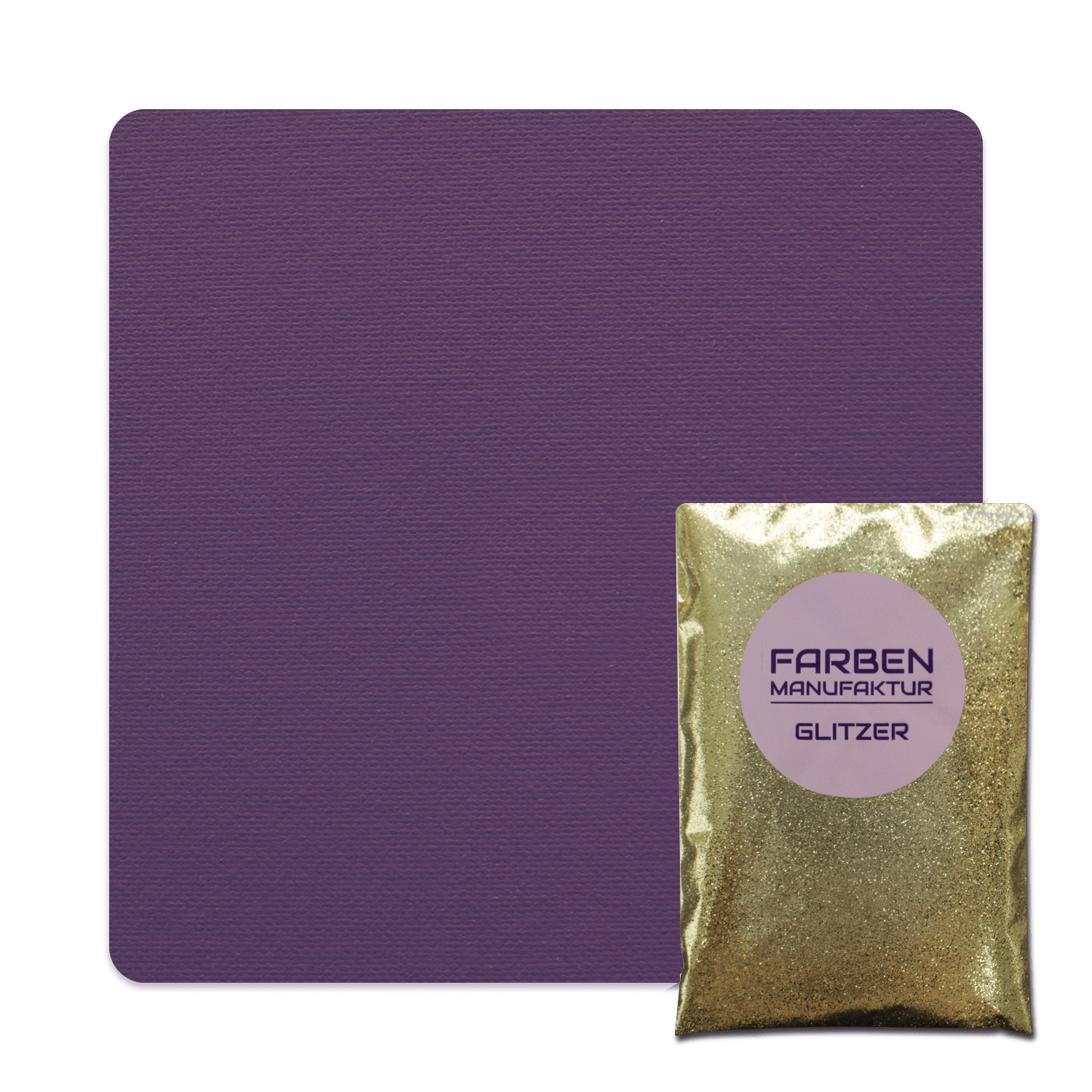 Farben Manufaktur Glam Collection Kreide-Wandfarbe mit Glitzer  - Dunkles Lila mit Gold Glitzer