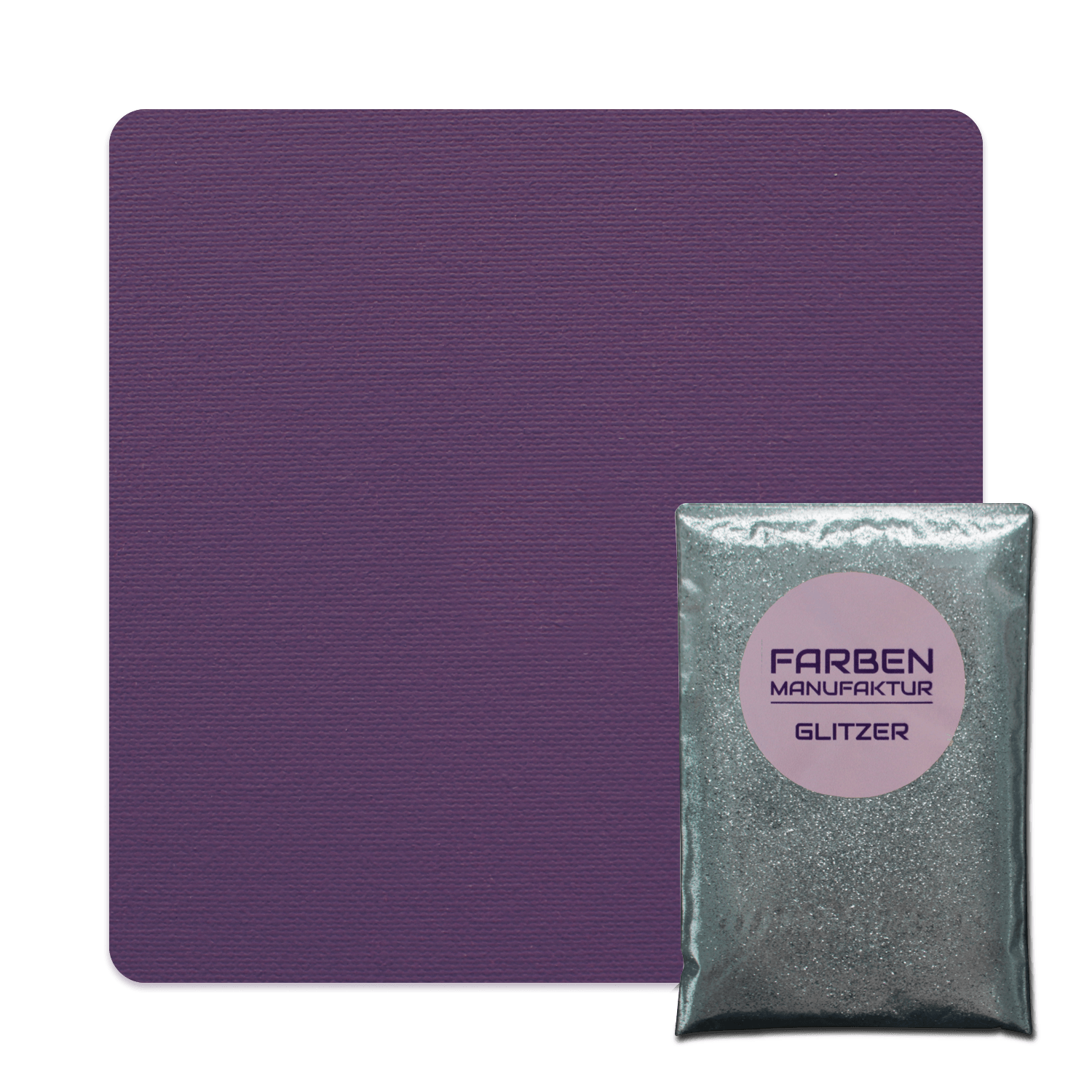 Farben Manufaktur Glam Collection Kreide-Wandfarbe mit Glitzer  - Dunkles Lila mit Silber Glitzer