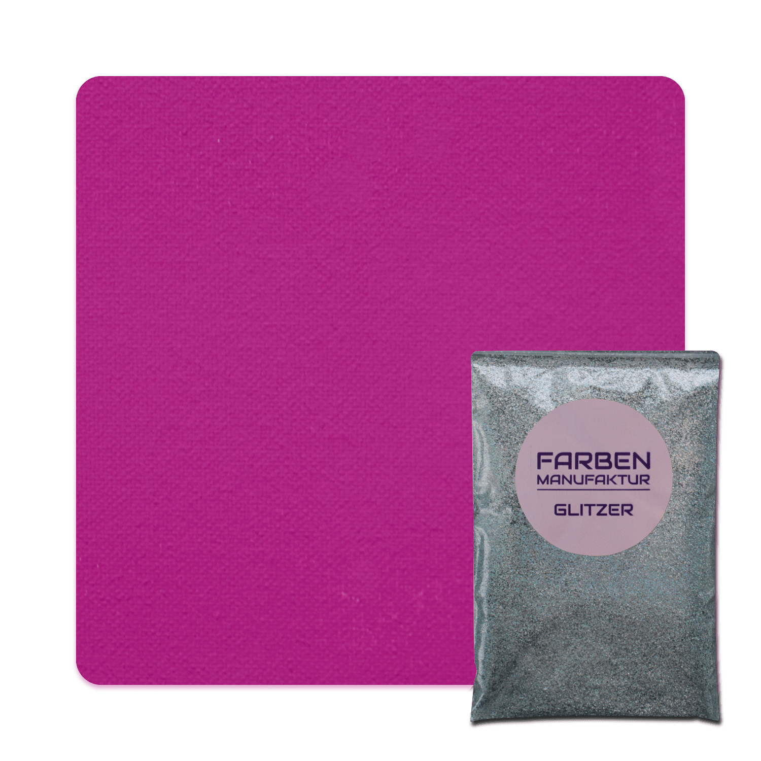 Farben Manufaktur Glam Collection Kreide-Wandfarbe mit Glitzer  - Sattes Pink mit Holo Silber Glitzer