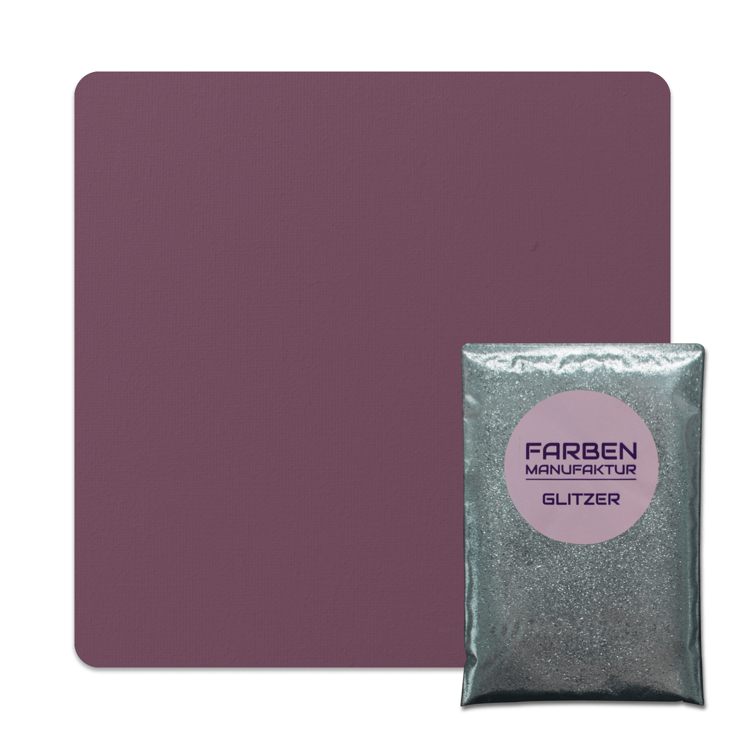 Farben Manufaktur Glitzer(t)räume - Lila Aubergine mit Silber Glitzer (sdgl.)
