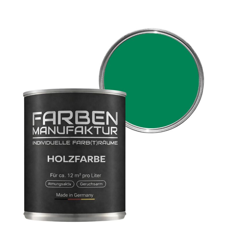 Farben Manufaktur Holzschutz deckend - RAL 6024 Verkehrsgrün Farben Manufaktur Holzschutz deckend - RAL 6024 Verkehrsgrün