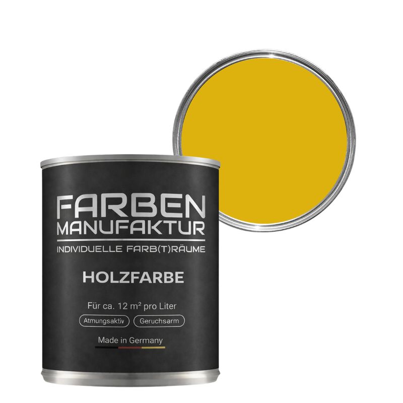 Farben Manufaktur Holzschutz deckend - RAL 1032 Ginstergelb Farben Manufaktur Holzschutz deckend - RAL 1032 Ginstergelb