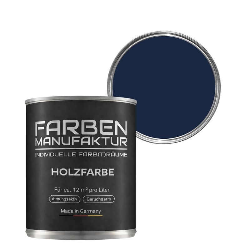 Farben Manufaktur Holzschutz deckend - RAL 5011 Stahlblau Farben Manufaktur Holzschutz deckend - RAL 5011 Stahlblau
