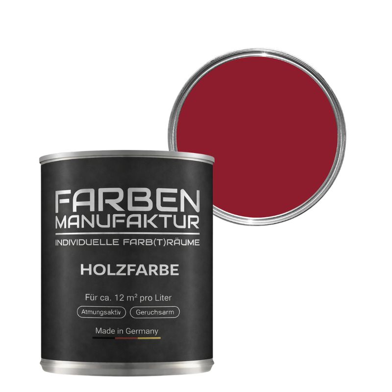 Farben Manufaktur Holzschutz deckend - RAL 3003 Rubinrot Farben Manufaktur Holzschutz deckend - RAL 3003 Rubinrot