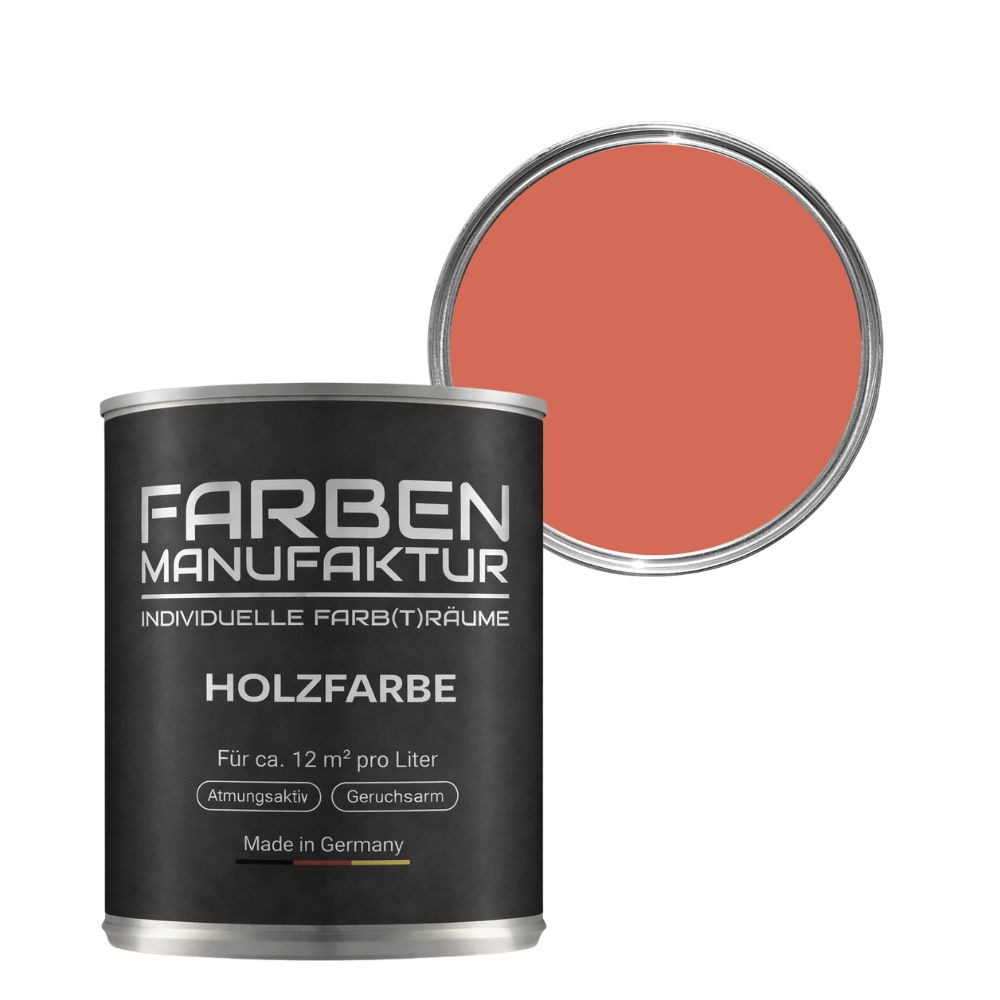 Farben Manufaktur Holzschutz deckend - RAL 3022 Lachsrot Farben Manufaktur Holzschutz deckend - RAL 3022 Lachsrot