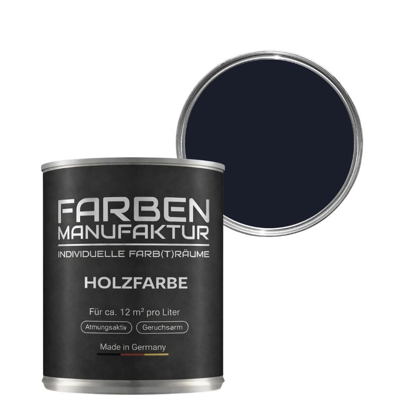 Farben Manufaktur Holzschutz deckend - RAL 5004 Schwarzblau Farben Manufaktur Holzschutz deckend - RAL 5004 Schwarzblau