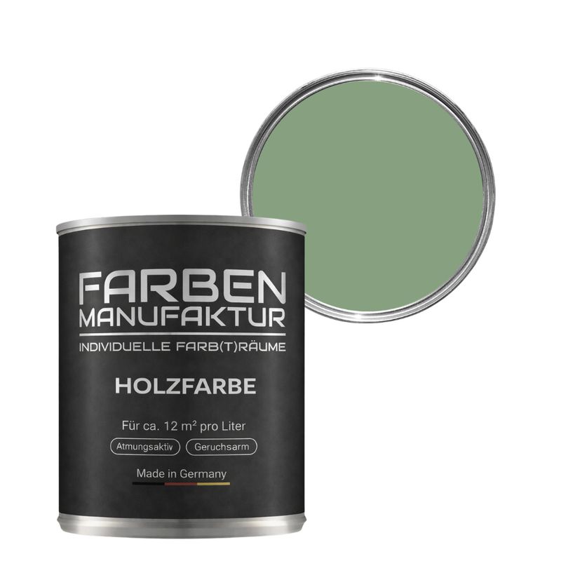 Farben Manufaktur Holzschutz deckend - RAL 6021 Blassgrün Farben Manufaktur Holzschutz deckend - RAL 6021 Blassgrün