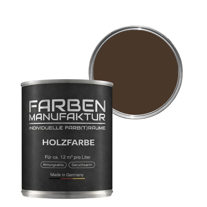 Farben Manufaktur Holzschutz deckend - RAL 8014 Sepiabraun Farben Manufaktur Holzschutz deckend - RAL 8014 Sepiabraun