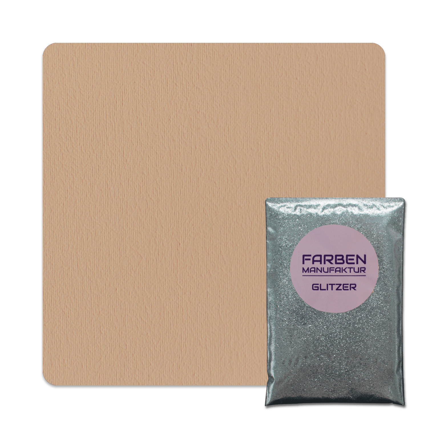 Farben Manufaktur Glitzer(t)räume - Beige mit Silber Glitzer
