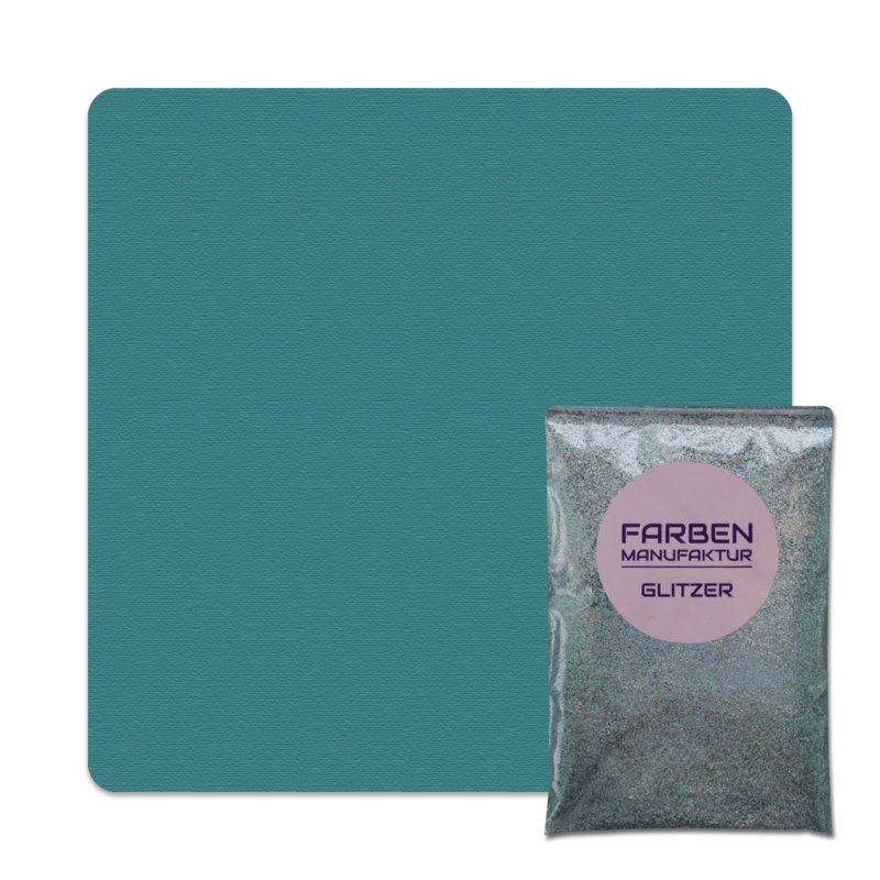 Farben Manufaktur Glitzer(t)räume - Petrol mit Holo Silber Glitzer