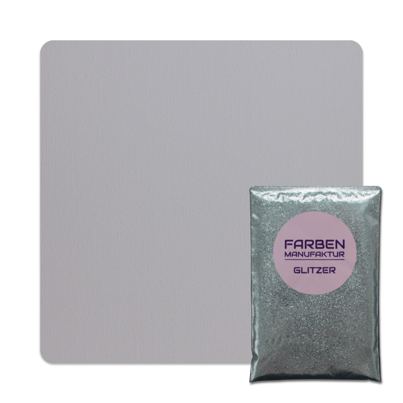 Farben Manufaktur Glitzer(t)räume - Hellgrau mit Silber Glitzer