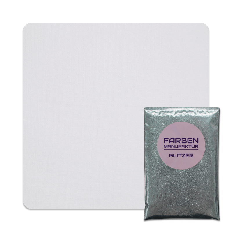Farben Manufaktur Glitzer(t)räume - Creme Weiß mit Silber Glitzer