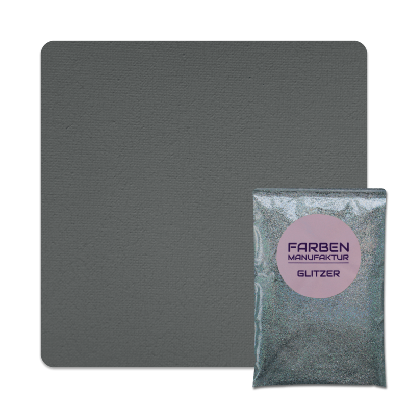 Farben Manufaktur Glitzer(t)räume - Dunkelgrau mit Holo Silber Glitzer