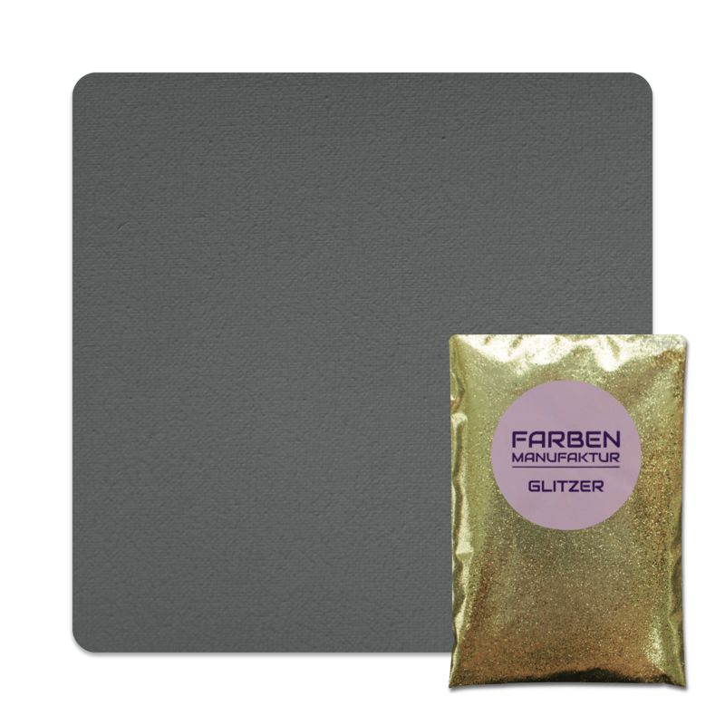 Farben Manufaktur Glitzer(t)räume - Dunkelgrau mit Gold Glitzer
