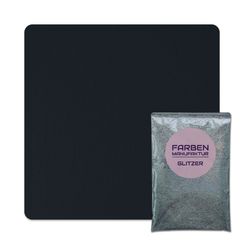 Farben Manufaktur Glitzer(t)räume - Schwarz mit Holo Silber Glitzer (sdgl.)