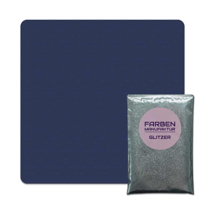 Farben Manufaktur Glitzer(t)räume - Dunkelblau mit Silber Glitzer (sdgl.)