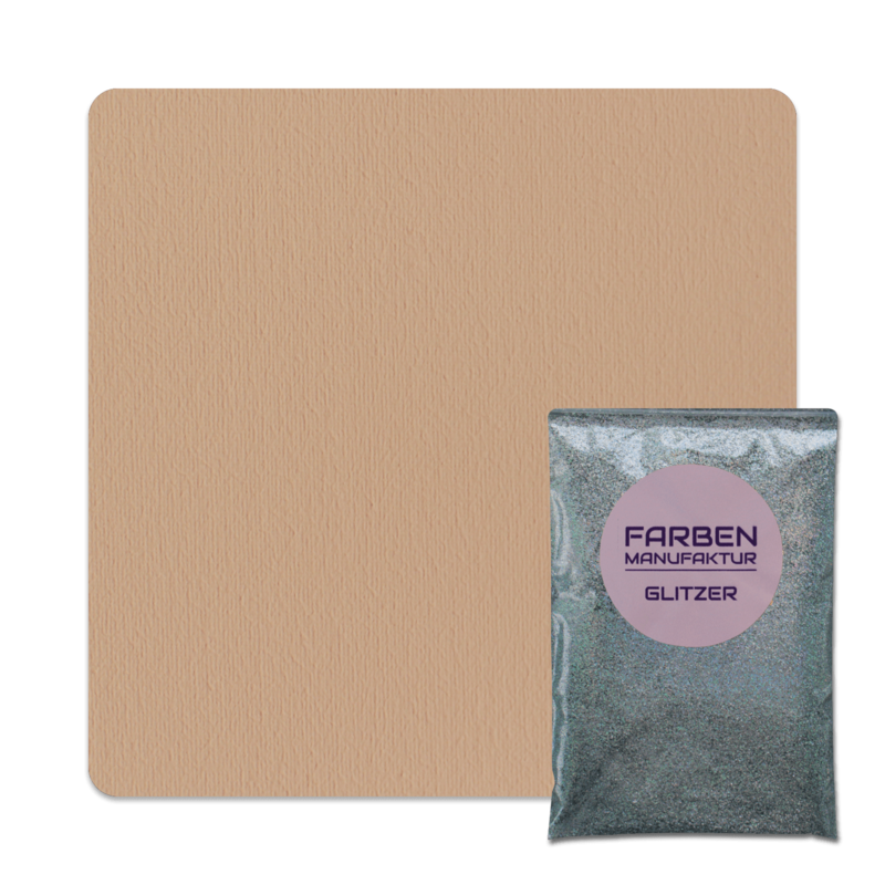 Farben Manufaktur Glitzer(t)räume - Beige mit Holo Silber Glitzer