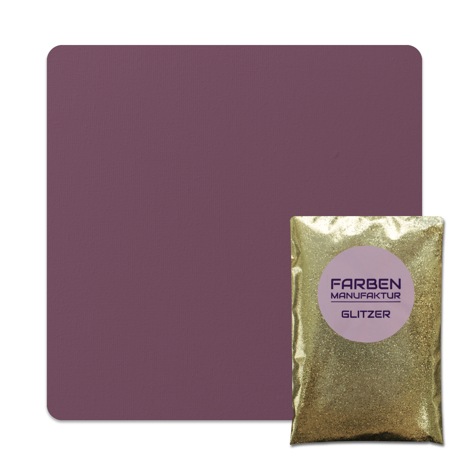 Farben Manufaktur Glitzer(t)räume - Lila Aubergine mit Gold Glitzer (sdgl.)