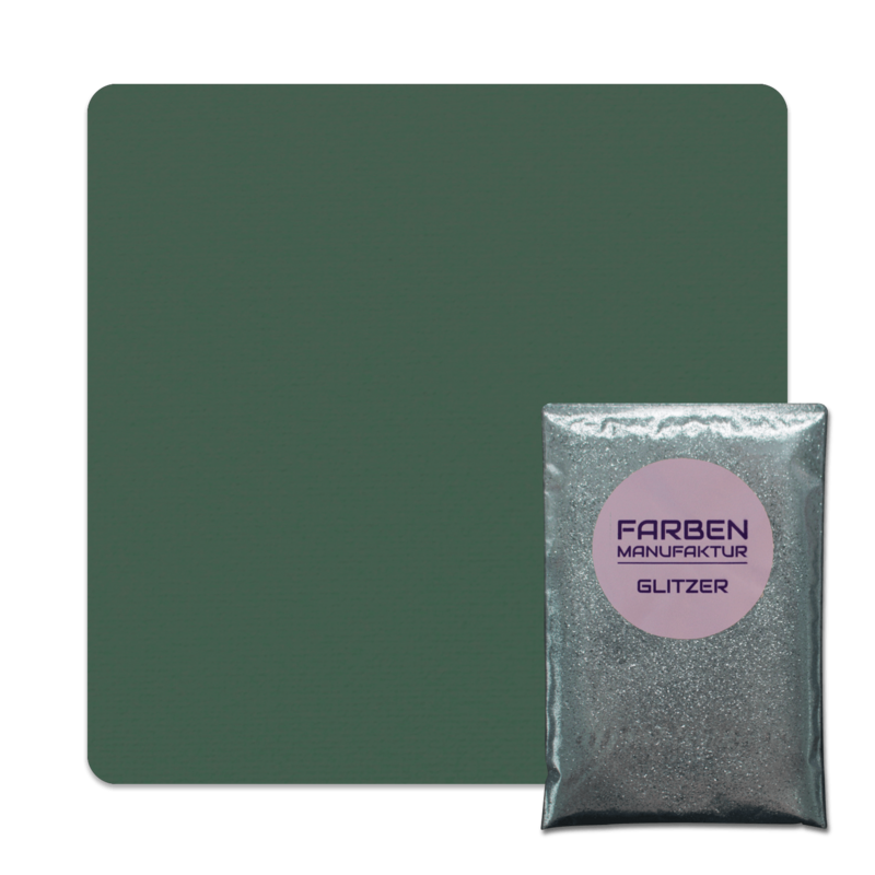 Farben Manufaktur Glitzer(t)räume - Lind Grün mit Silber Glitzer