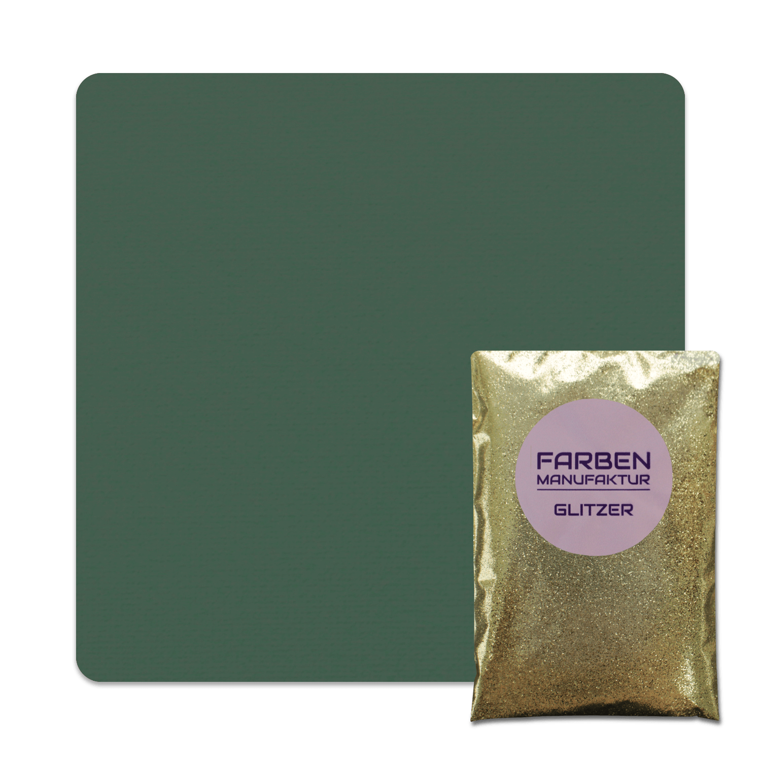 Farben Manufaktur Glitzer(t)räume - Lind Grün mit Gold Glitzer