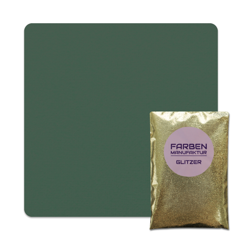 Farben Manufaktur Glitzer(t)räume - Lind Grün mit Gold Glitzer