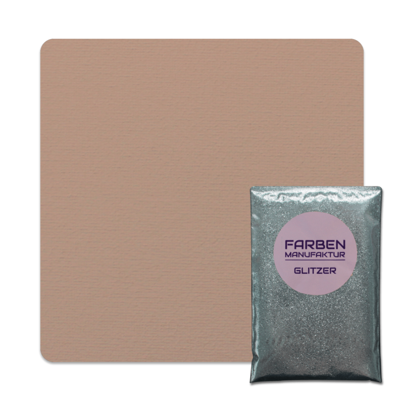 Farben Manufaktur Glitzer(t)räume - Macchiato Beige mit Silber Glitzer