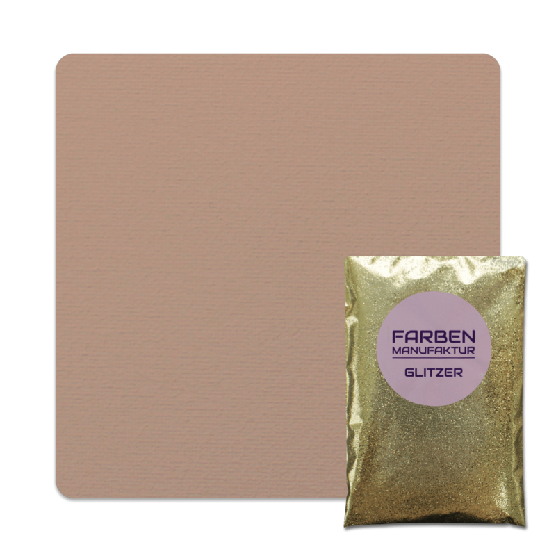 Farben Manufaktur Glitzer(t)räume - Macchiato Beige mit Gold Glitzer