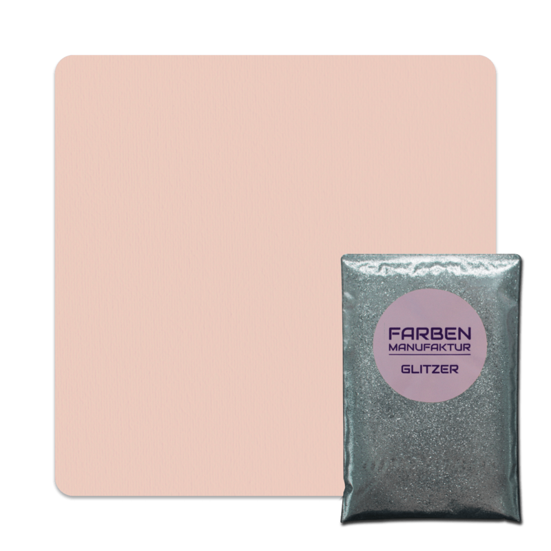 Farben Manufaktur Glam Collection Kreide-Wandfarbe mit Glitzer  - Apricot mit Silber Glitzer