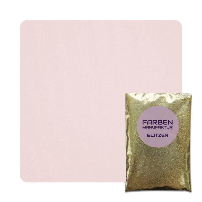 Farben Manufaktur Glam Collection Kreide-Wandfarbe mit Glitzer  - Rosa mit Gold Glitzer