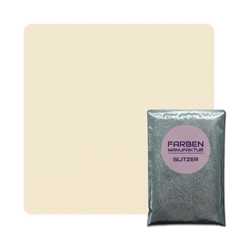 Farben Manufaktur Glam Collection Kreide-Wandfarbe mit Glitzer  - Warmes Hellgelb mit Silber Glitzer