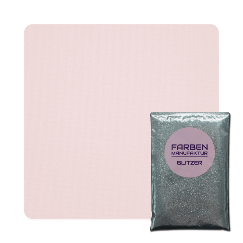 Farben Manufaktur Glam Collection Kreide-Wandfarbe mit Glitzer  - Rosa mit Silber Glitzer
