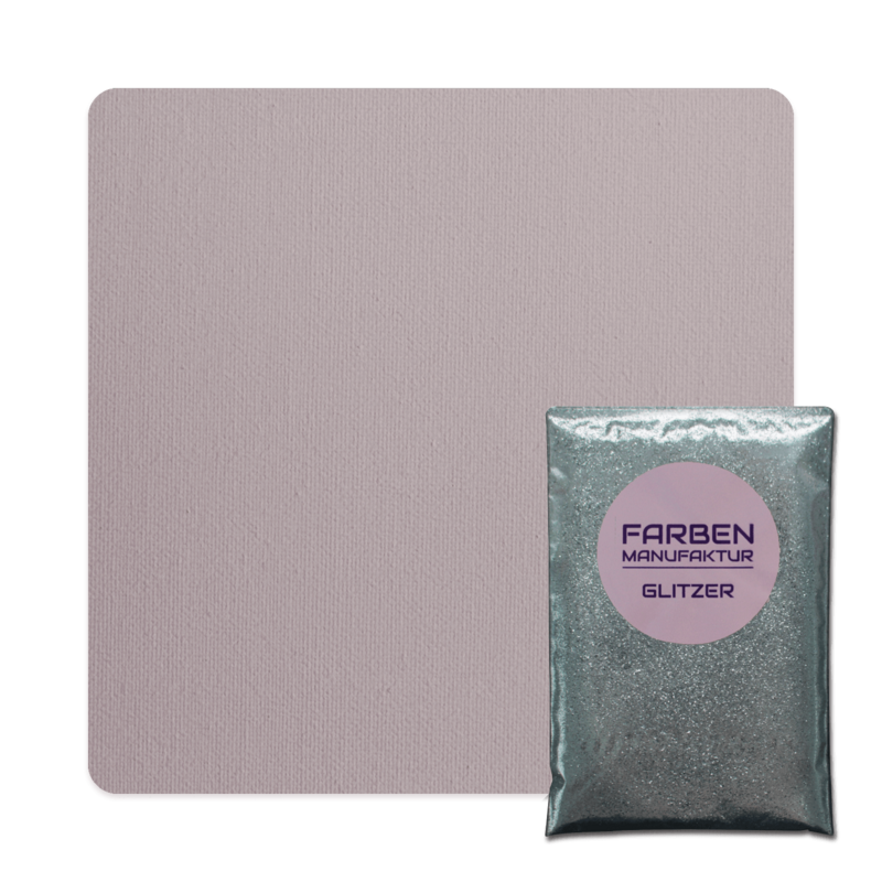 Farben Manufaktur Glam Collection Kreide-Wandfarbe mit Glitzer  - Grau Rot mit Silber Glitzer