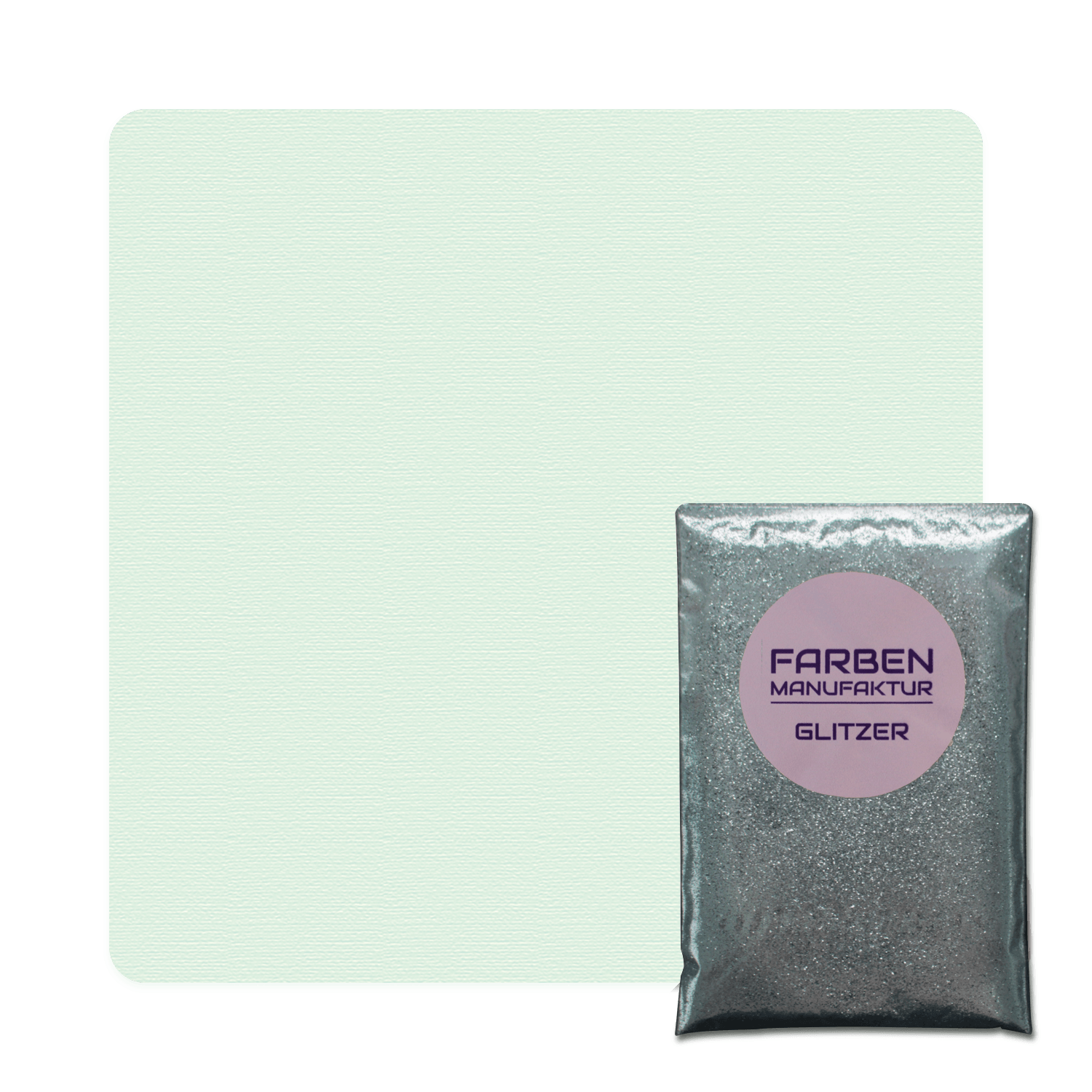 Farben Manufaktur Glam Collection Kreide-Wandfarbe mit Glitzer - Helles Mint mit Silber Glitzer Farben Manufaktur Glam Collection Kreide-Wandfarbe mit Glitzer - Helles Mint mit Silber Glitzer