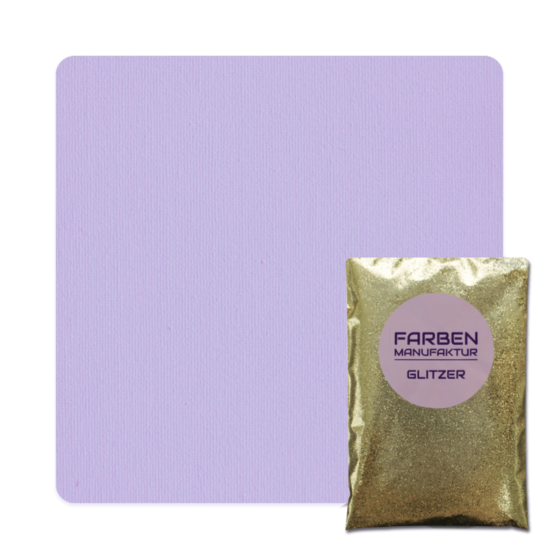 Farben Manufaktur Glam Collection Kreide-Wandfarbe mit Glitzer  - Flieder mit Gold Glitzer