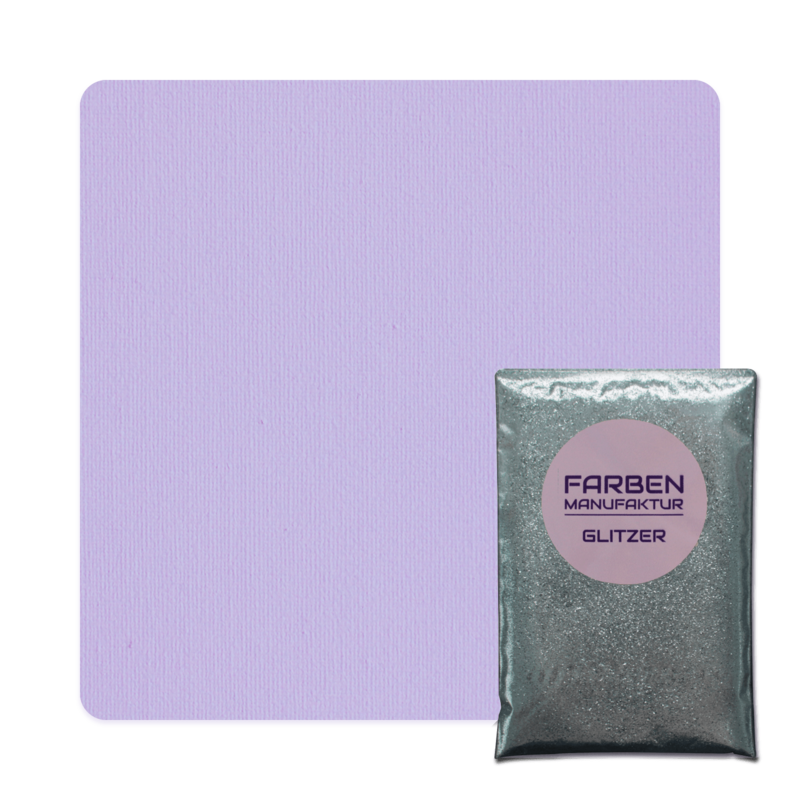 Farben Manufaktur Glam Collection Kreide-Wandfarbe mit Glitzer  - Flieder mit Silber Glitzer