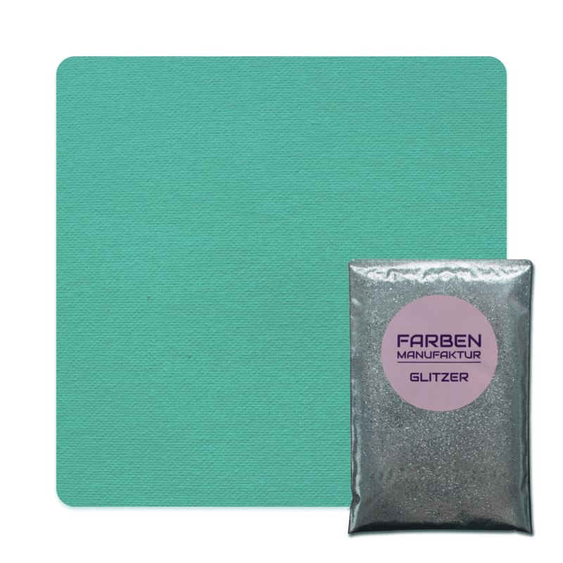 Farben Manufaktur Glam Collection Kreide-Wandfarbe mit Glitzer  - Mittel Grün mit Silber Glitzer