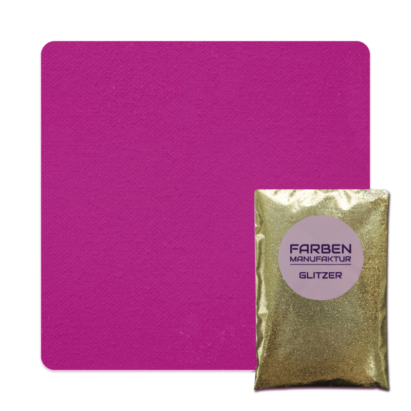 Farben Manufaktur Glam Collection Kreide-Wandfarbe mit Glitzer  - Sattes Pink mit Gold Glitzer