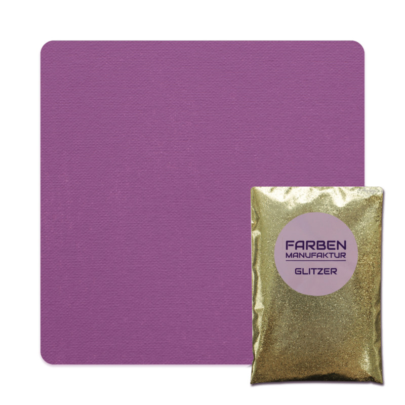 Farben Manufaktur Glam Collection Kreide-Wandfarbe mit Glitzer  - Violett mit Gold Glitzer